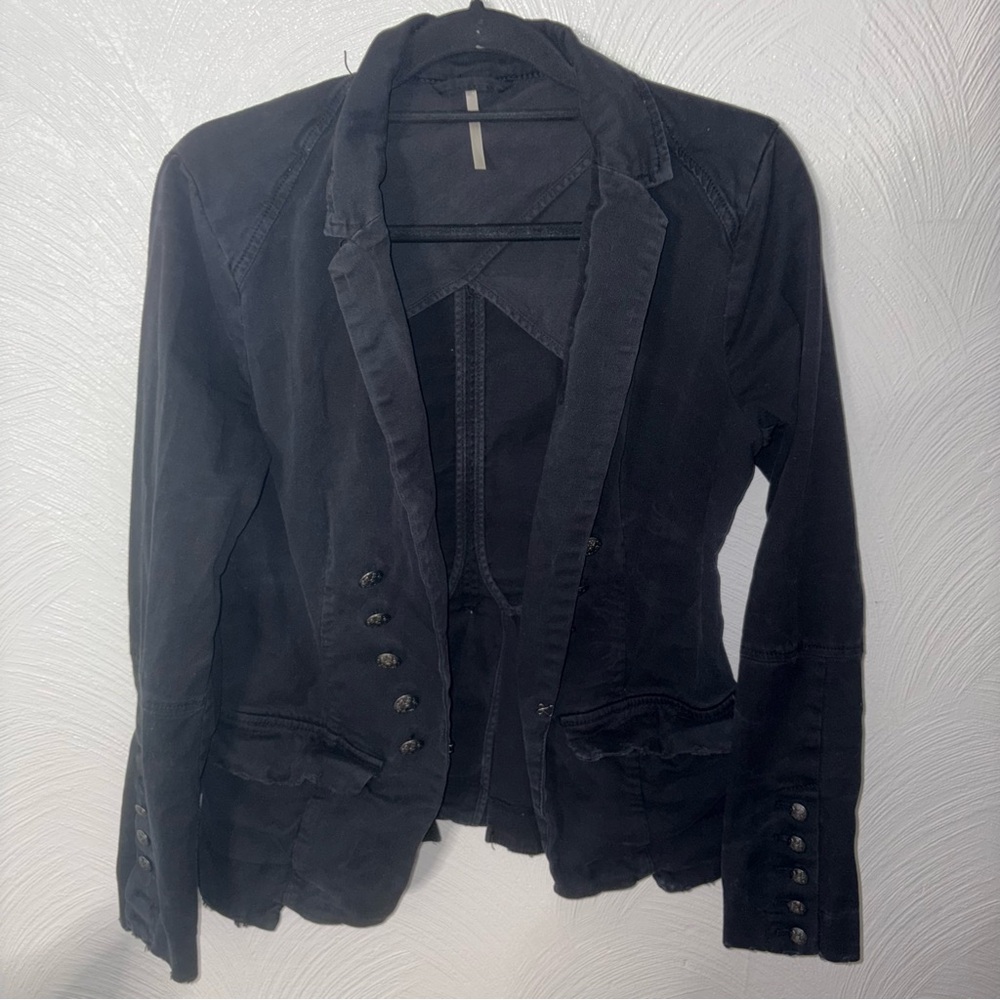 Free People Black Casual Tailored Blazer Missing button